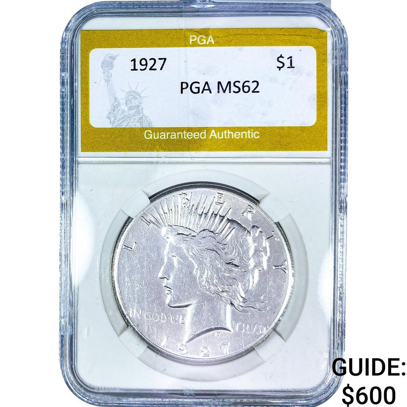 1927 Silver Peace Dollar PGA MS62 (1 of 2)