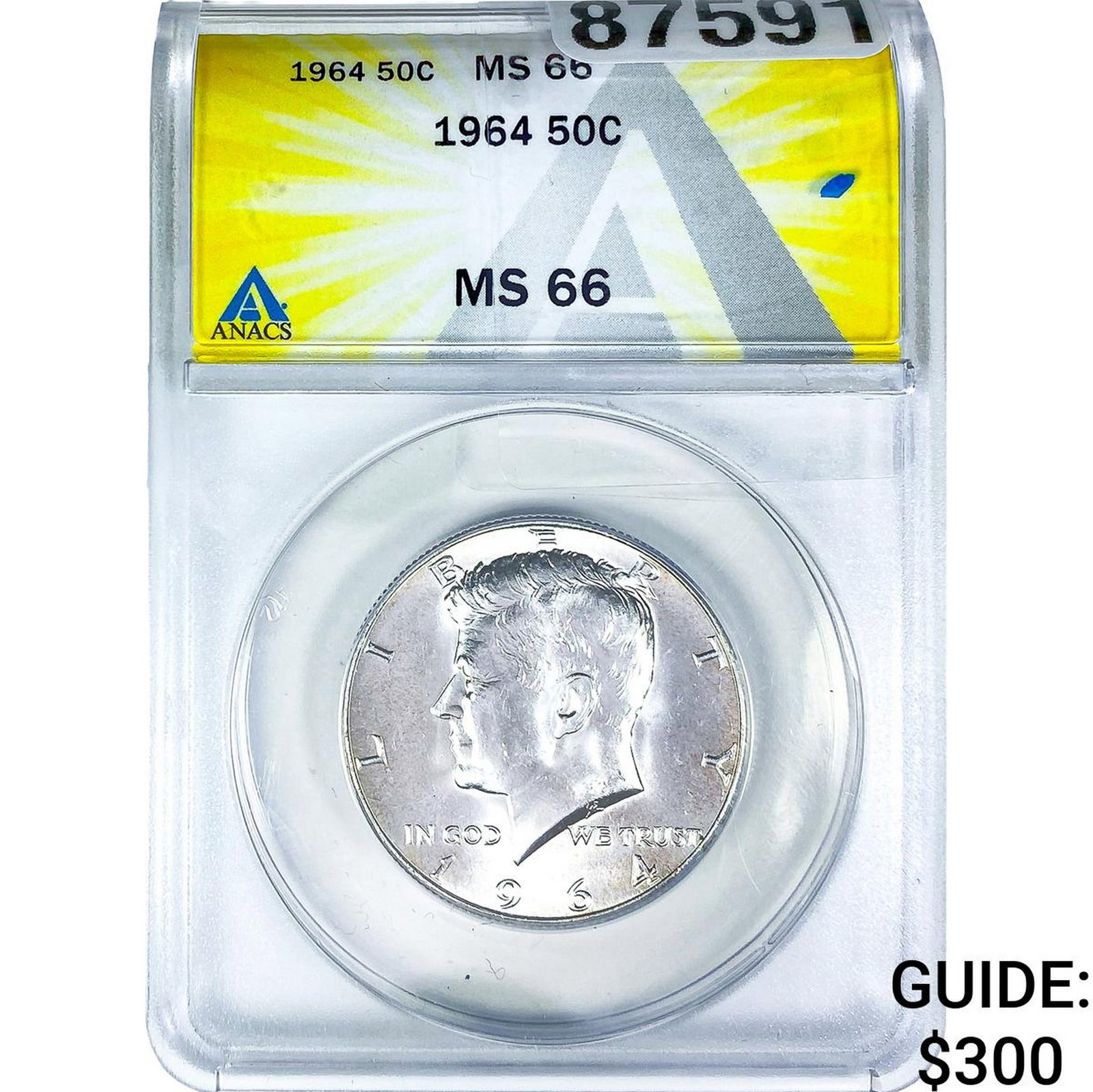1964 Kennedy Half Dollar ANACS MS66: 1964 Kennedy Half Dollar ANACS MS66