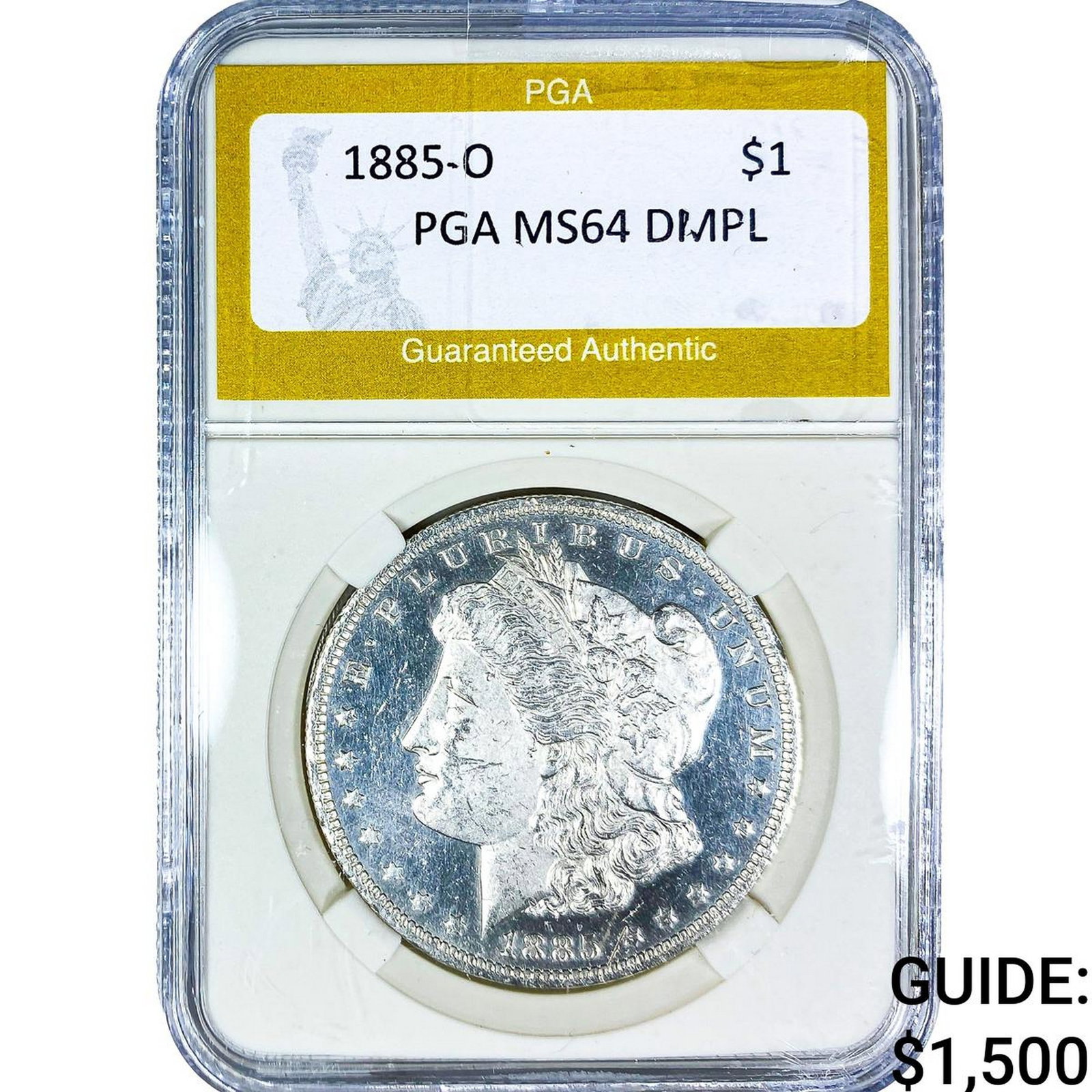 1885-O Morgan Silver Dollar PGA MS64 DMPL (1 of 2)