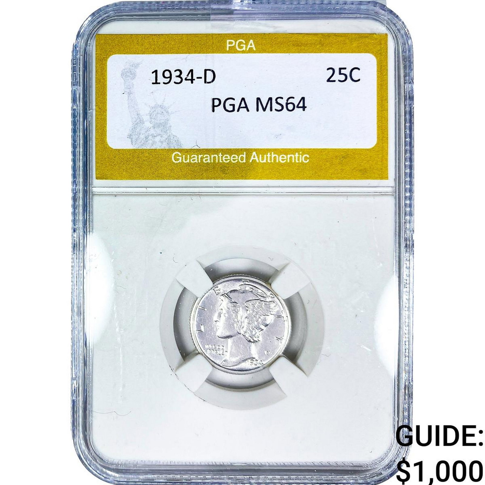 1934-D Mercury Silver dime PGA MS64 (1 of 2)