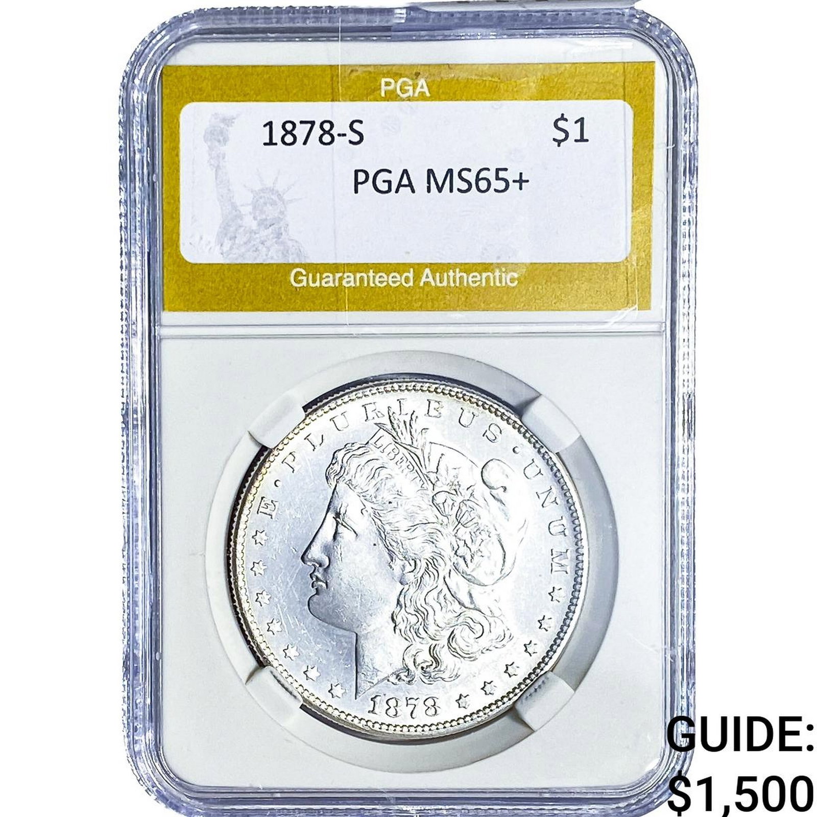 1878-S Morgan Silver Dollar PGA MS65+: 1878-S Morgan Silver Dollar PGA MS65+