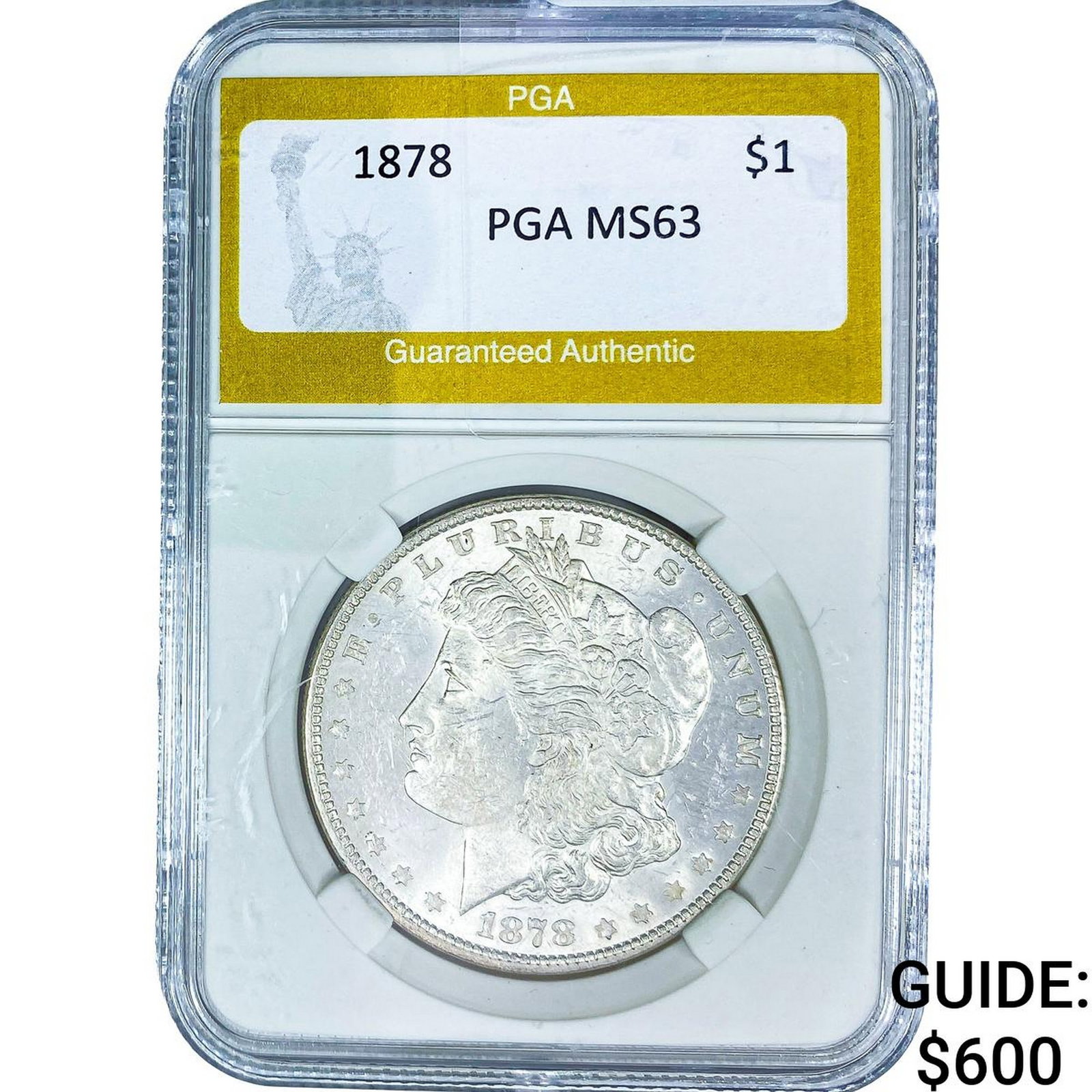 1878 Morgan Silver Dollar PGA MS63: 1878 Morgan Silver Dollar PGA MS63