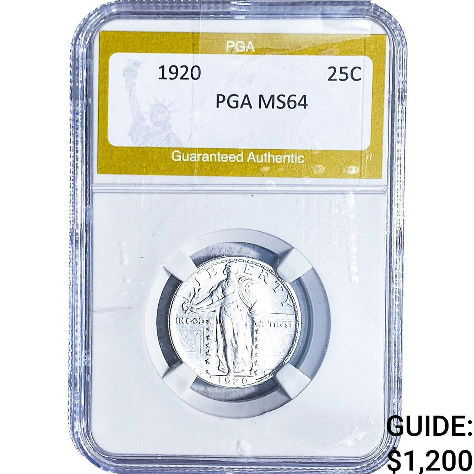 1920 Standing Liberty Quarter PGA MS64: 1920 Standing Liberty Quarter PGA MS64