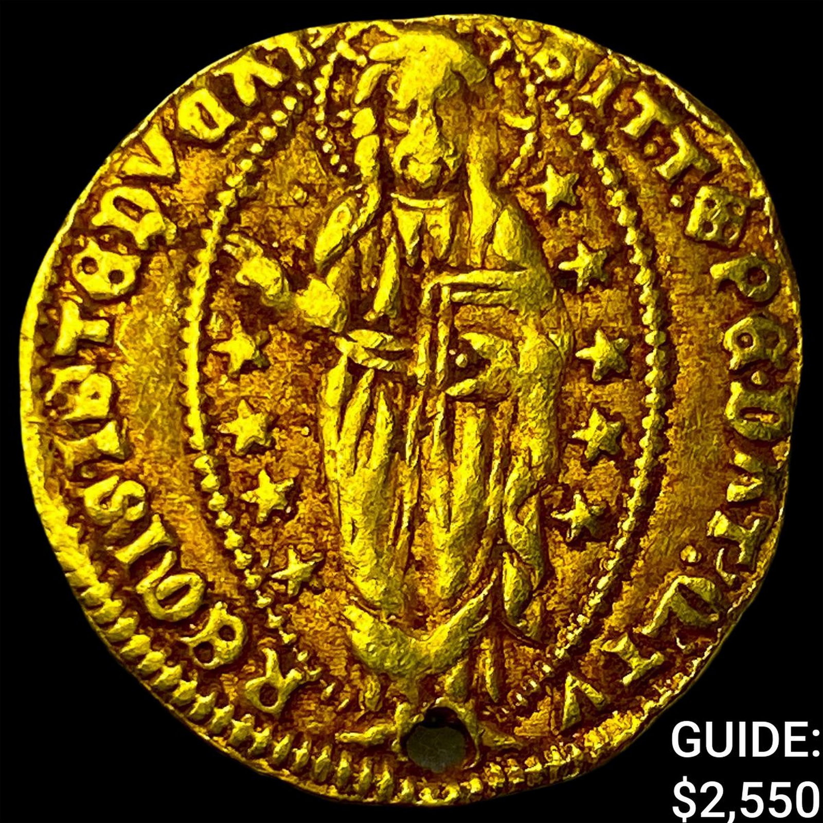 14th-16th Cent. Italy, Vinice Gold Zecchino Holed: 14th-16th Cent. Italy, Vinice Gold Zecchino Holed