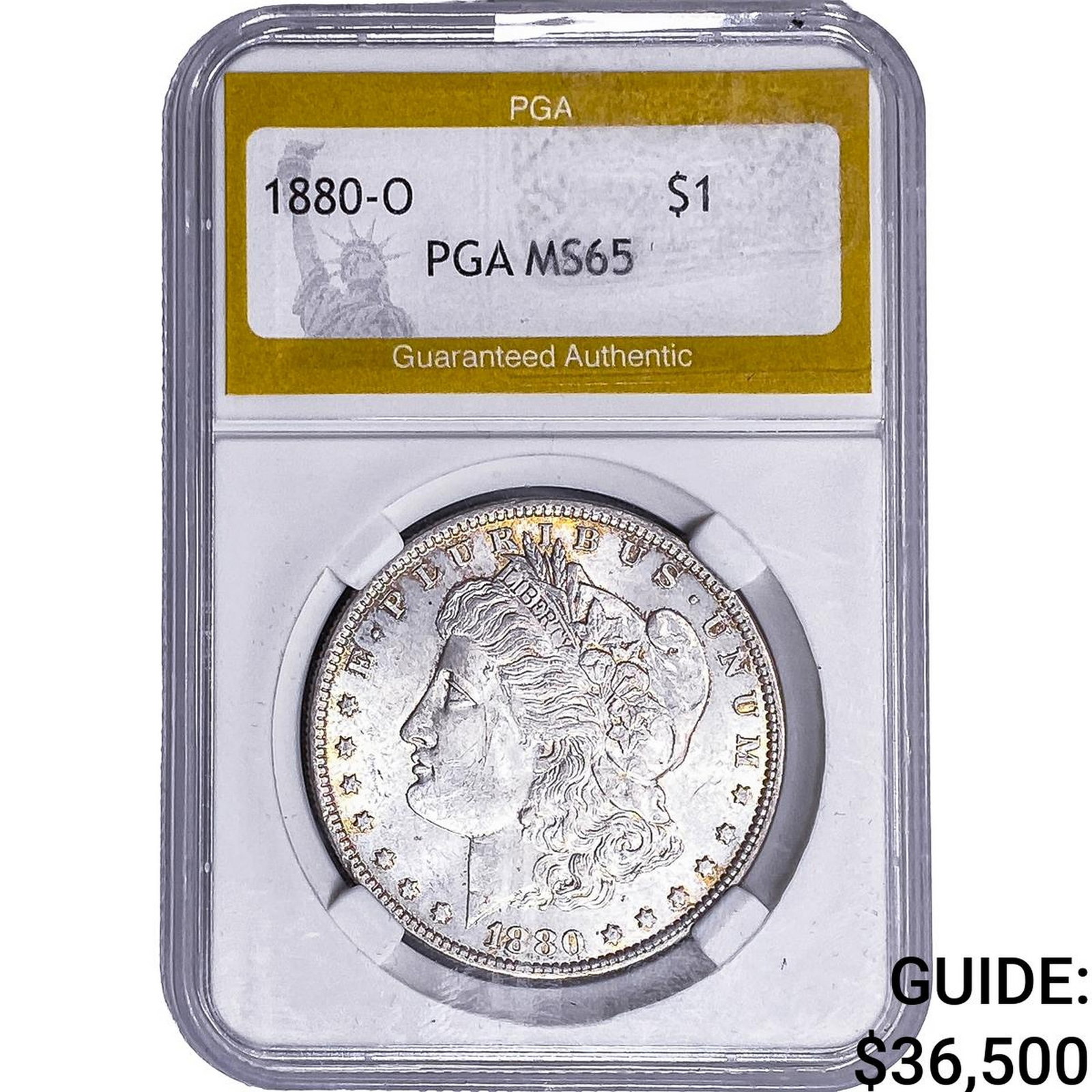 1880-O Morgan Silver Dollar PGA MS65