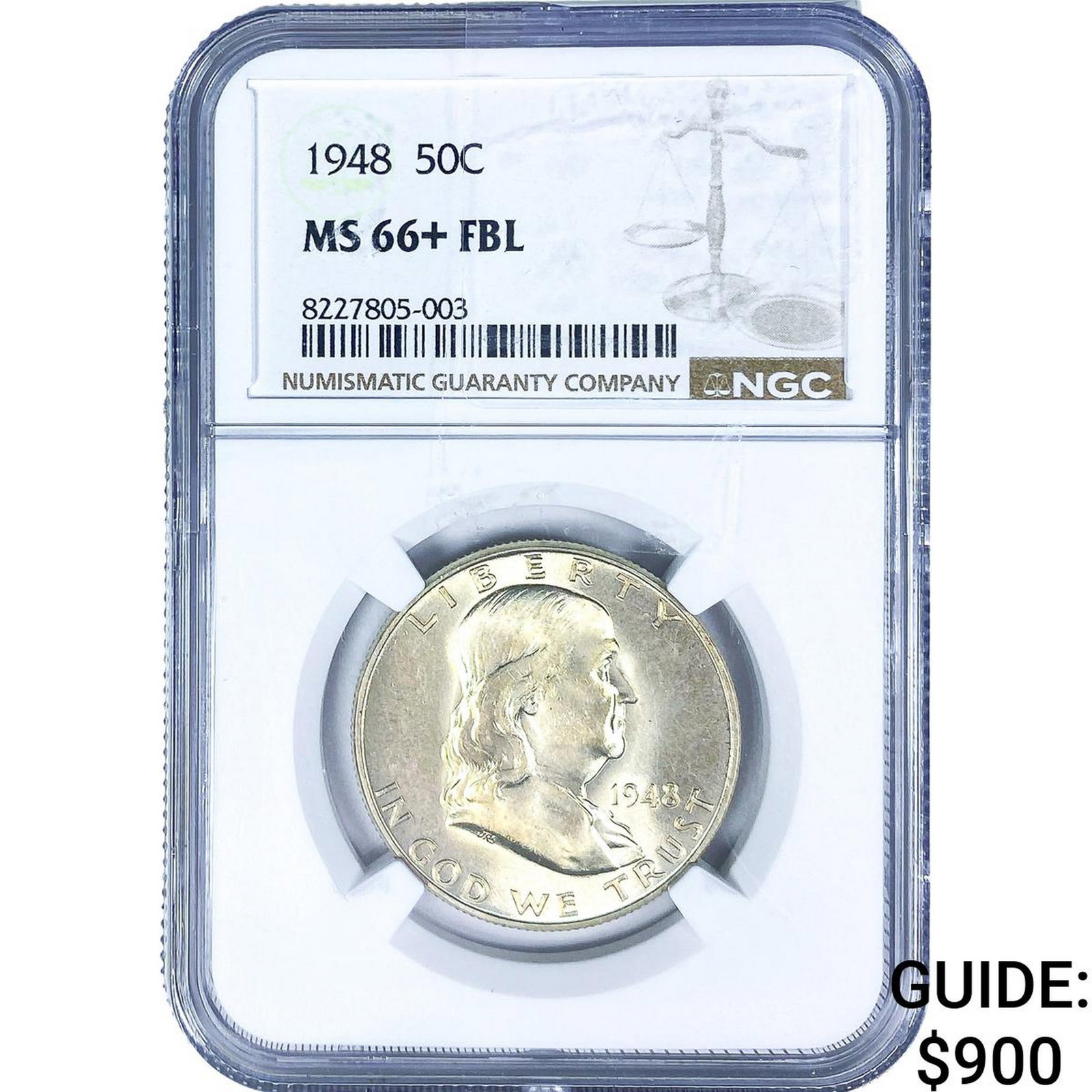 1948 Franklin Half Dollar NGC MS66+ FBL (1 of 2)
