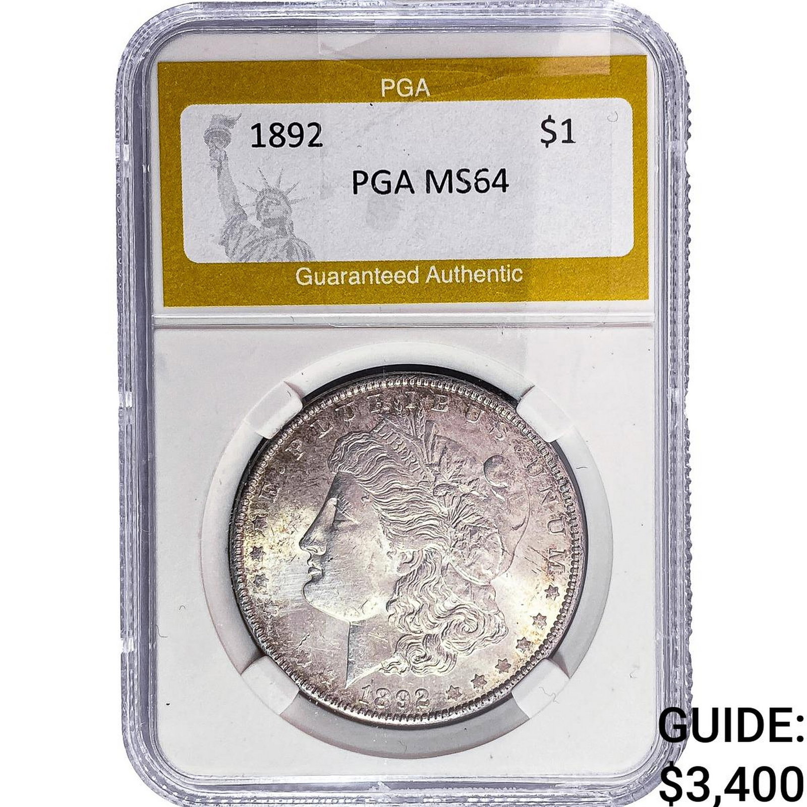 1892 Morgan Silver Dollar PGA MS64: 1892 Morgan Silver Dollar PGA MS64