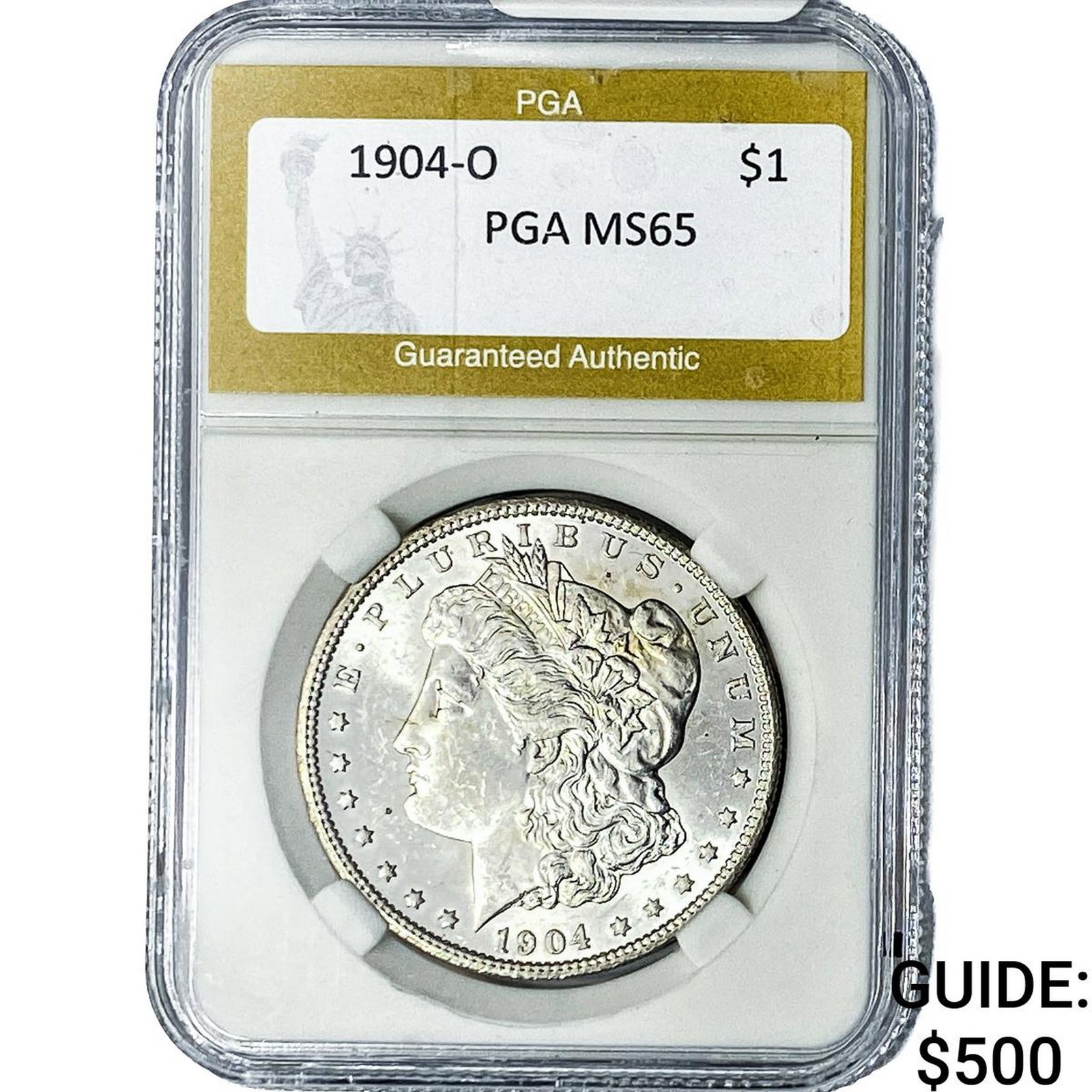 1904-O Morgan Silver Dollar PGA MS65: 1904-O Morgan Silver Dollar PGA MS65