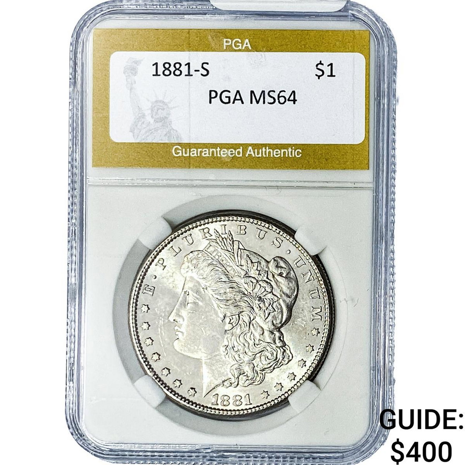 1881-S Morgan Silver Dollar PGA MS64: 1881-S Morgan Silver Dollar PGA MS64