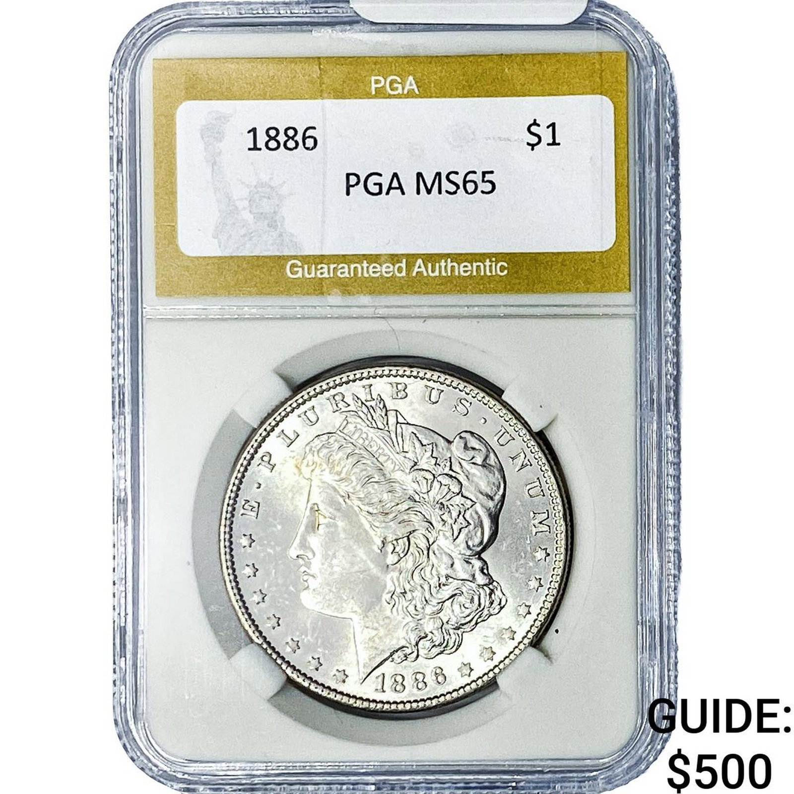 1886 Morgan Silver Dollar PGA MS65: 1886 Morgan Silver Dollar PGA MS65