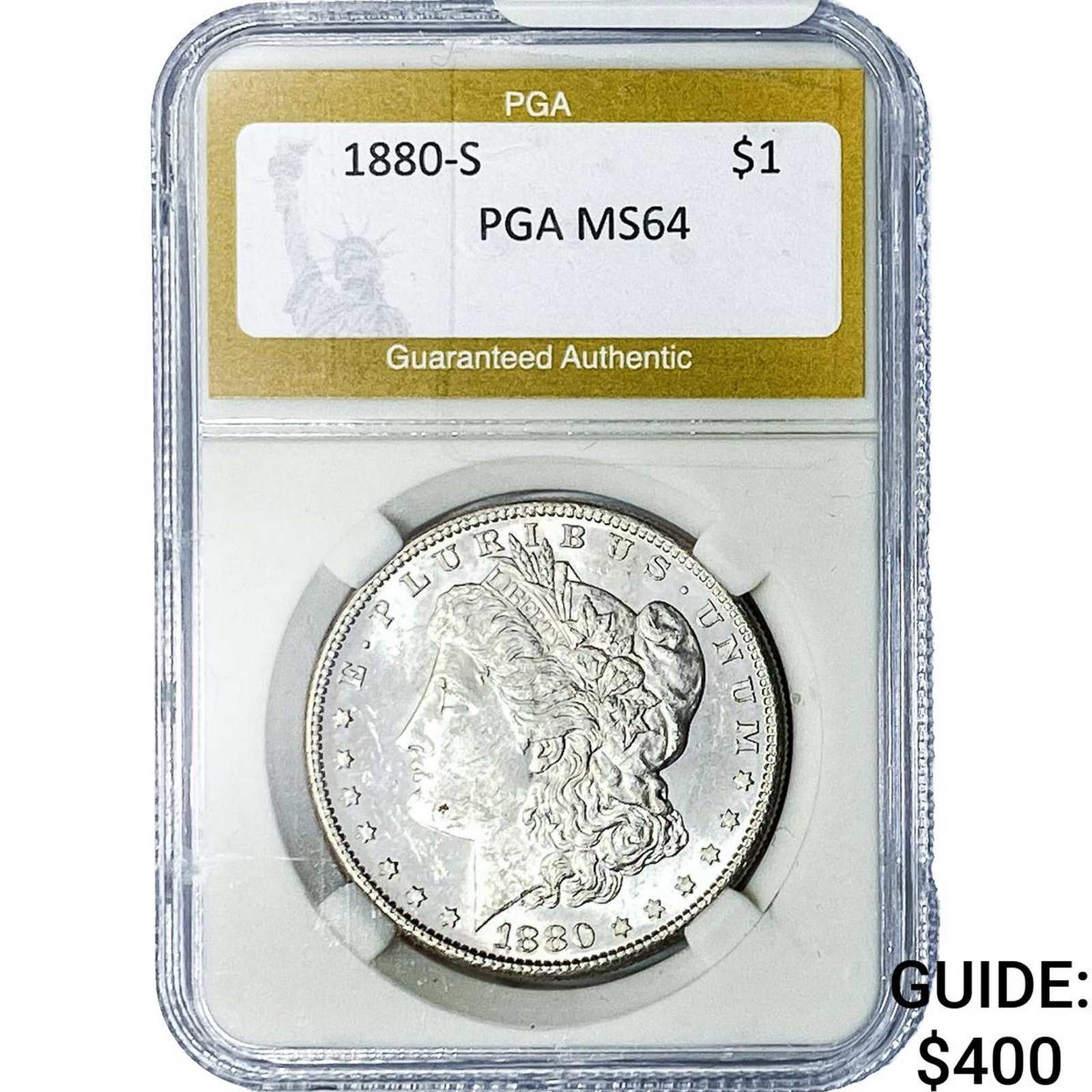 1880-S Morgan Silver Dollar PGA MS64: 1880-S Morgan Silver Dollar PGA MS64