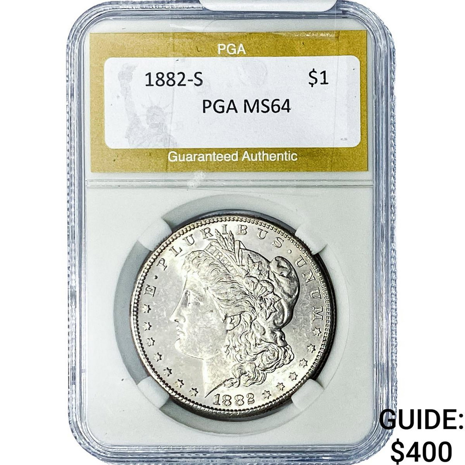 1882-S Morgan Silver Dollar PGA MS64: 1882-S Morgan Silver Dollar PGA MS64