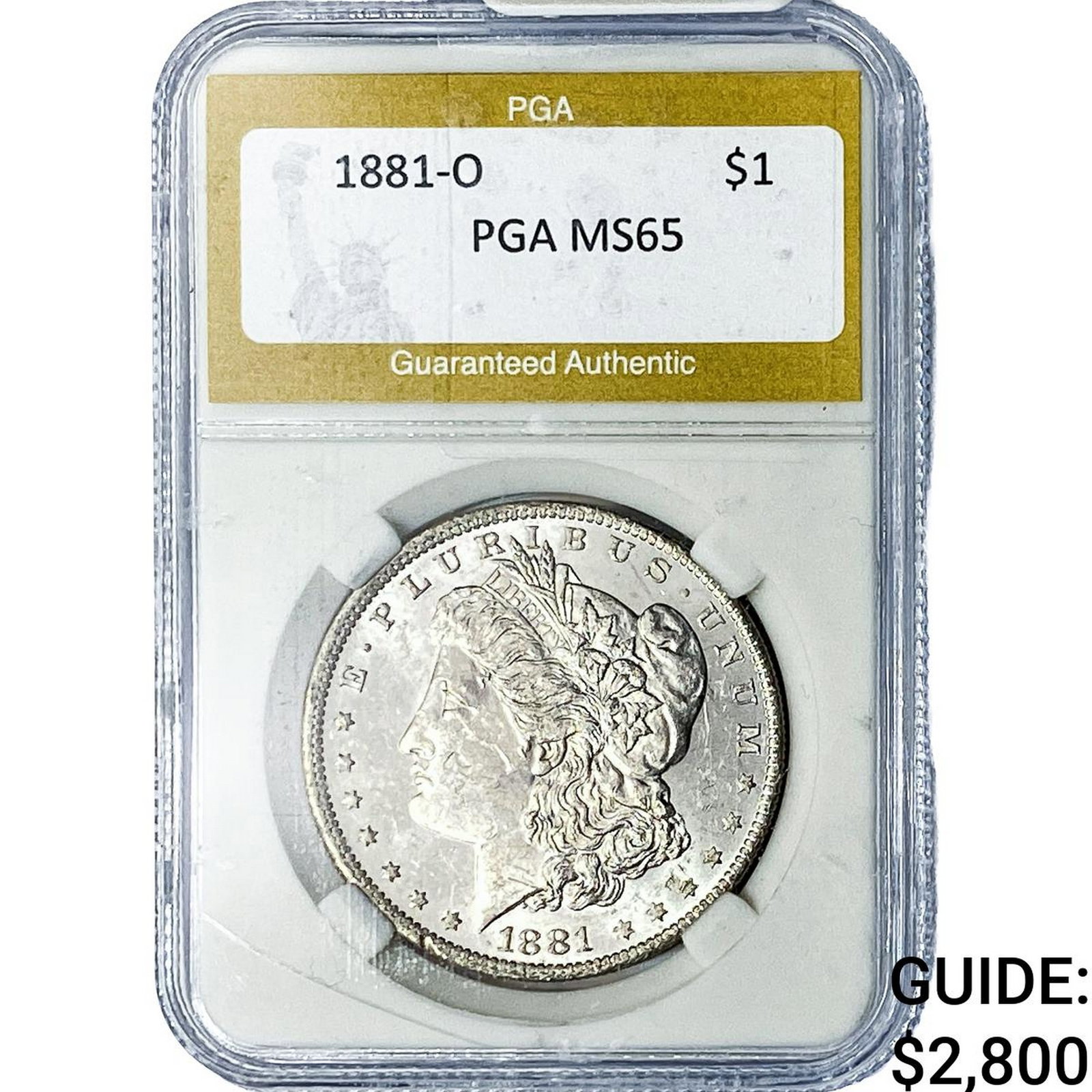 1881-O Morgan Silver Dollar PGA MS65: 1881-O Morgan Silver Dollar PGA MS65