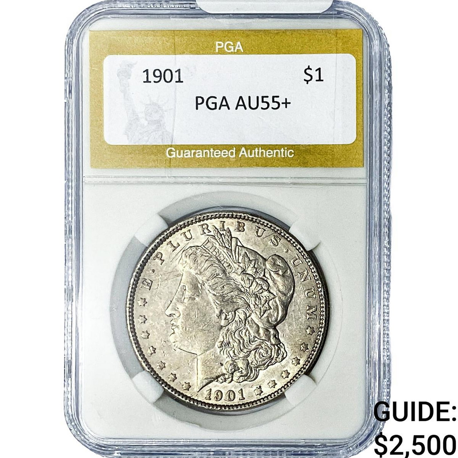 1901 Morgan Silver Dollar PGA AU55+: 1901 Morgan Silver Dollar PGA AU55+