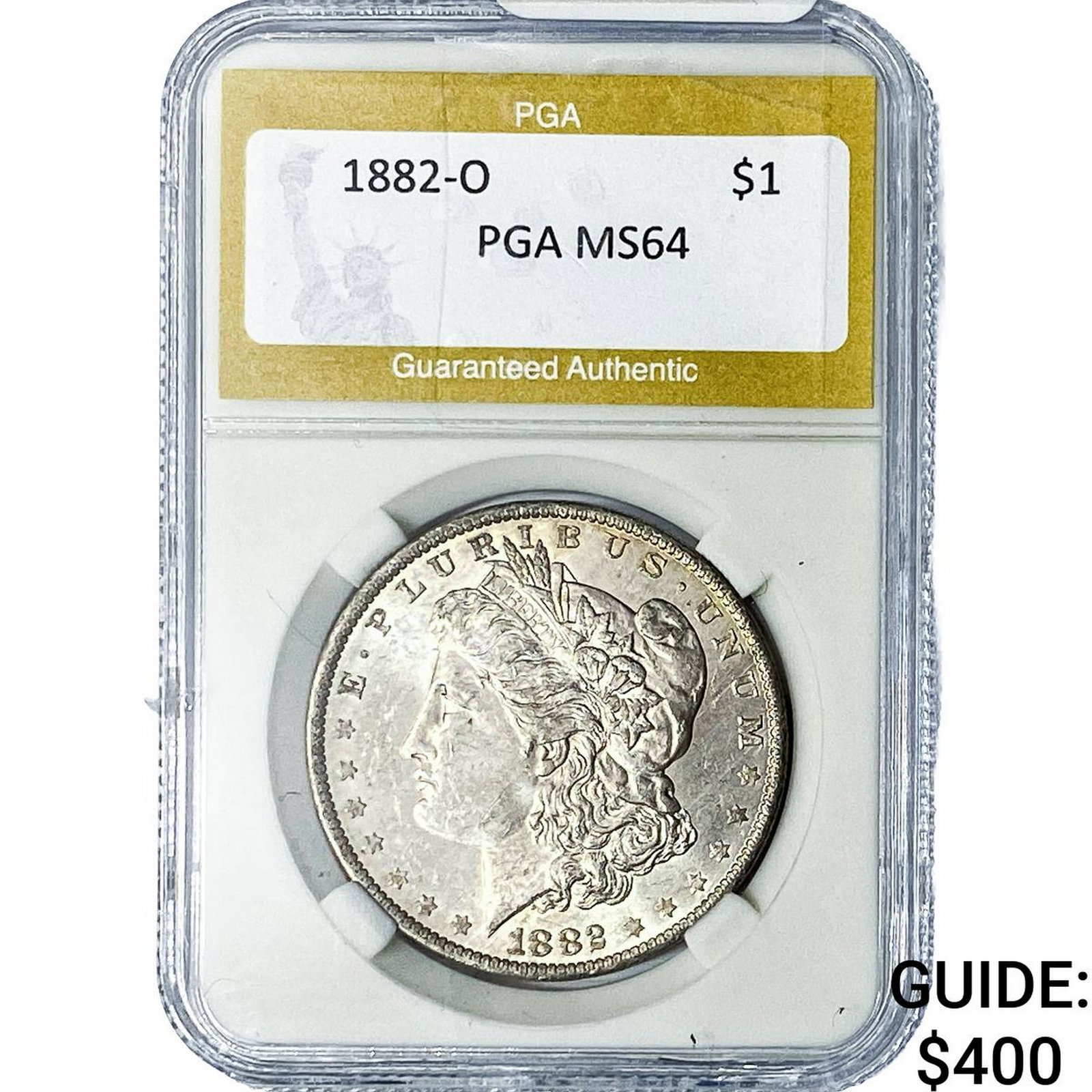 1882-O Morgan Silver Dollar PGA MS64: 1882-O Morgan Silver Dollar PGA MS64