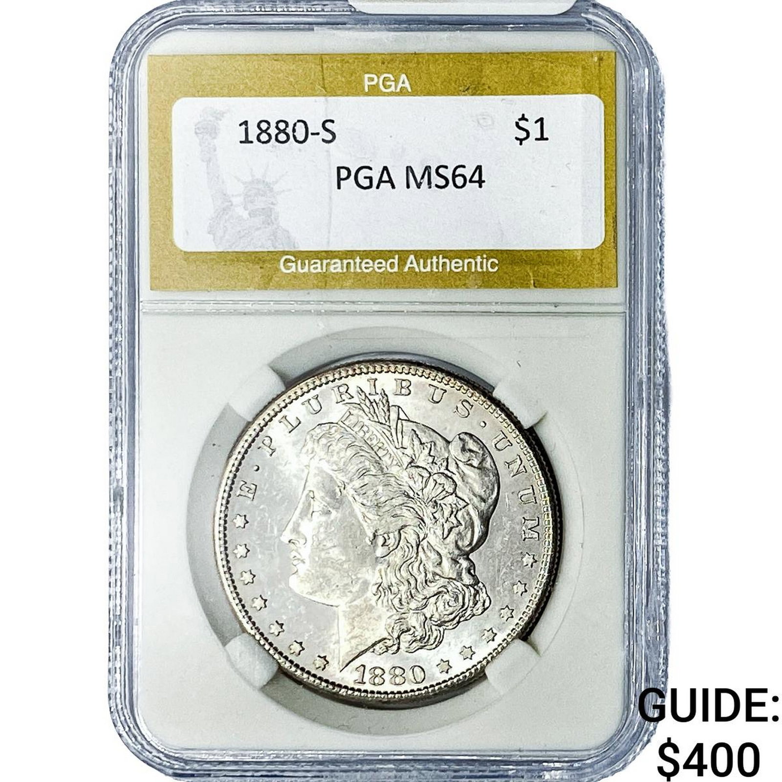 1880-S Morgan Silver Dollar PGA MS64: 1880-S Morgan Silver Dollar PGA MS64