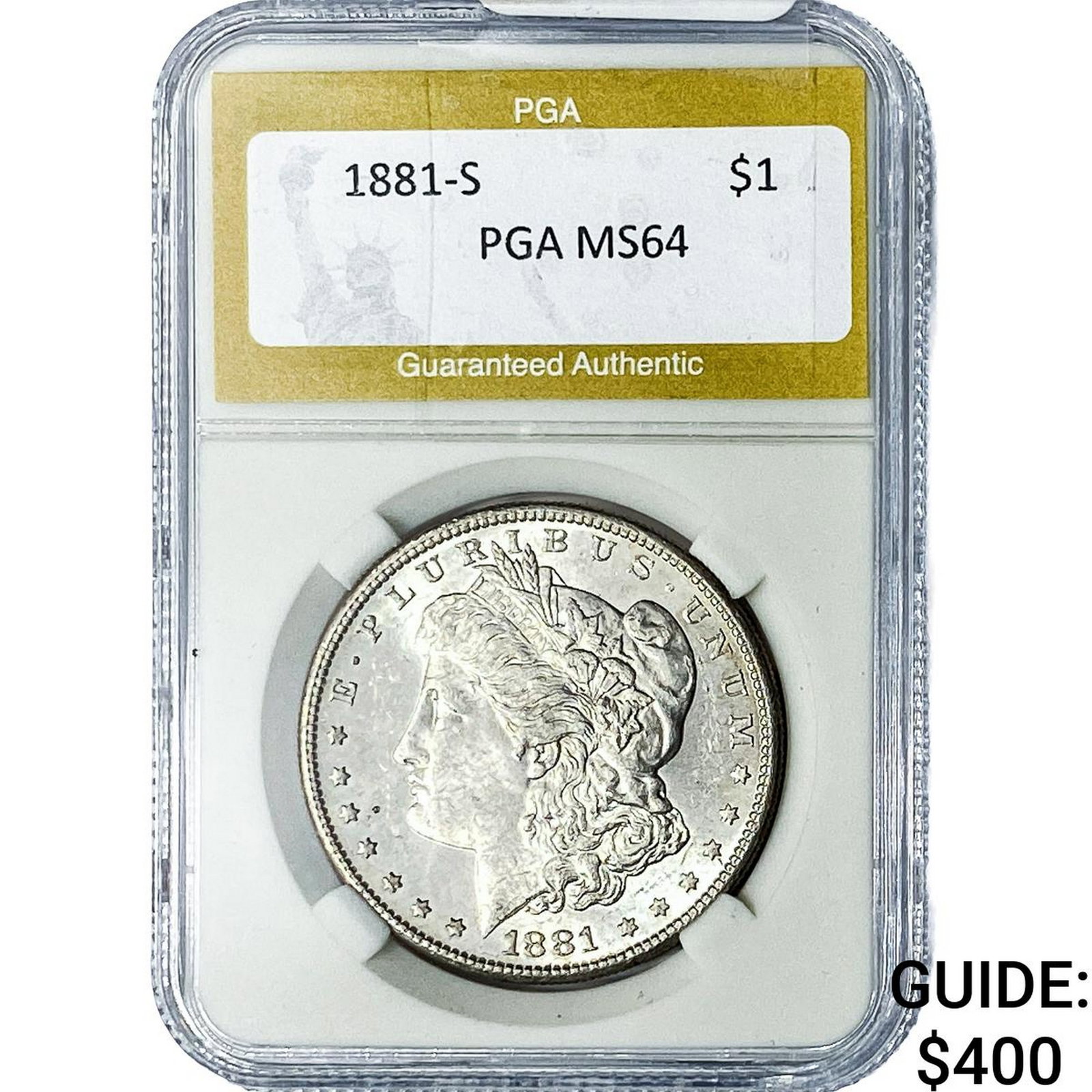 1881-S Morgan Silver Dollar PGA MS64: 1881-S Morgan Silver Dollar PGA MS64