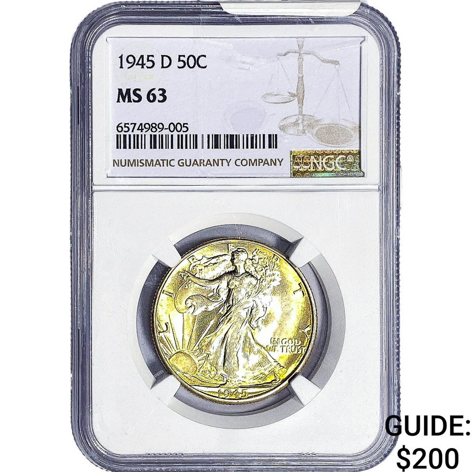 1945-D Walking Liberty Half Dollar NGC MS63 (1 of 2)