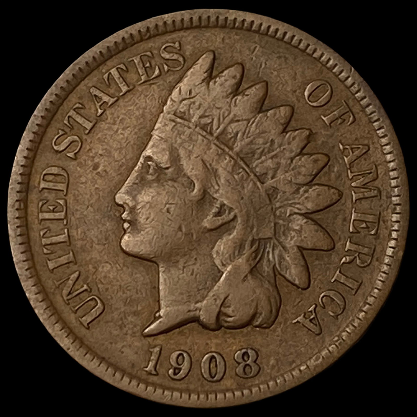 1908-S Indian Head Cent CLOSELY UNCIRCULATED: 1908-S Indian Head Cent CLOSELY UNCIRCULATED