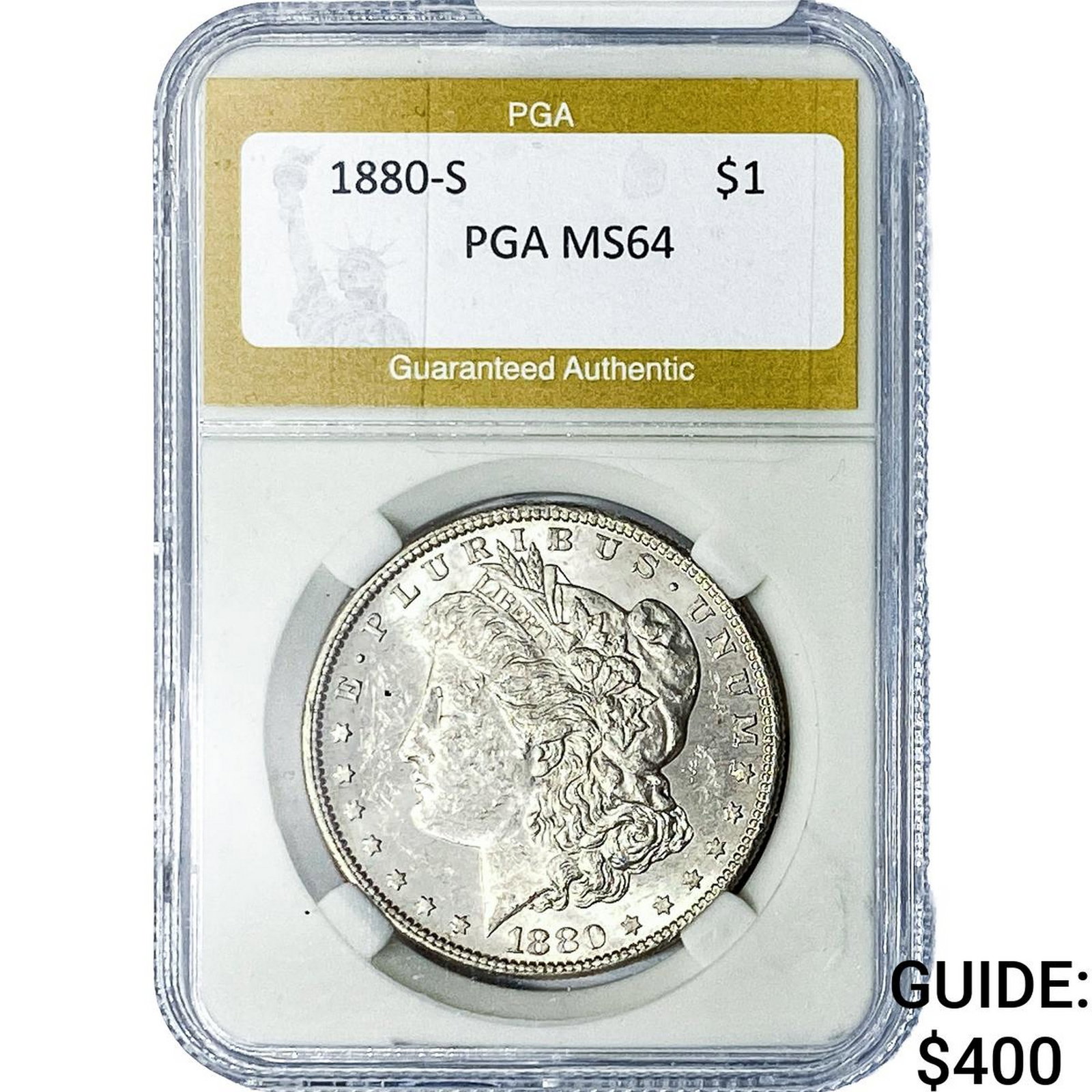 1880-S Morgan Silver Dollar PGA MS64: 1880-S Morgan Silver Dollar PGA MS64