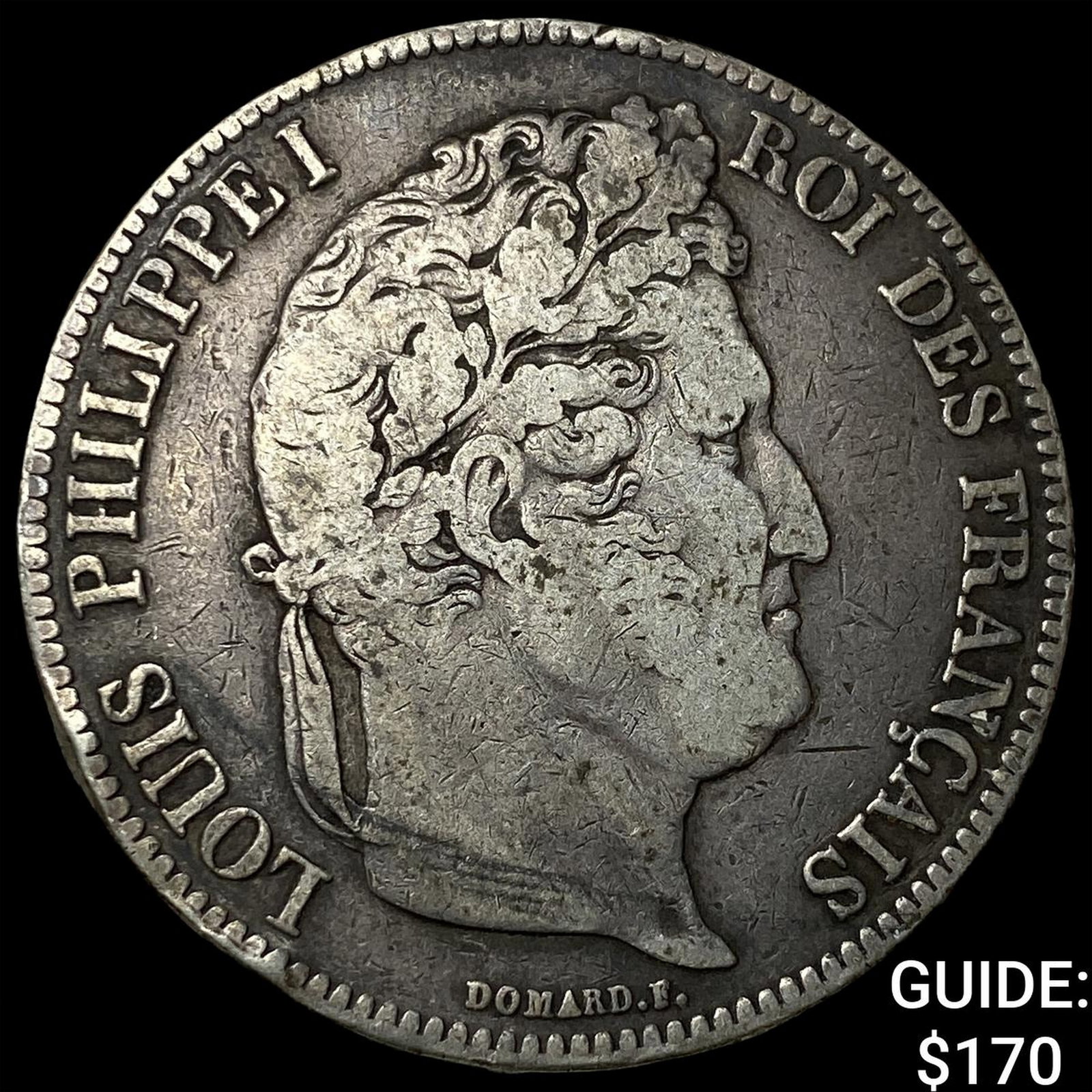 1834 France Silver 5 Francs NEARLY UNCIRCULATED: 1834 France Silver 5 Francs NEARLY UNCIRCULATED