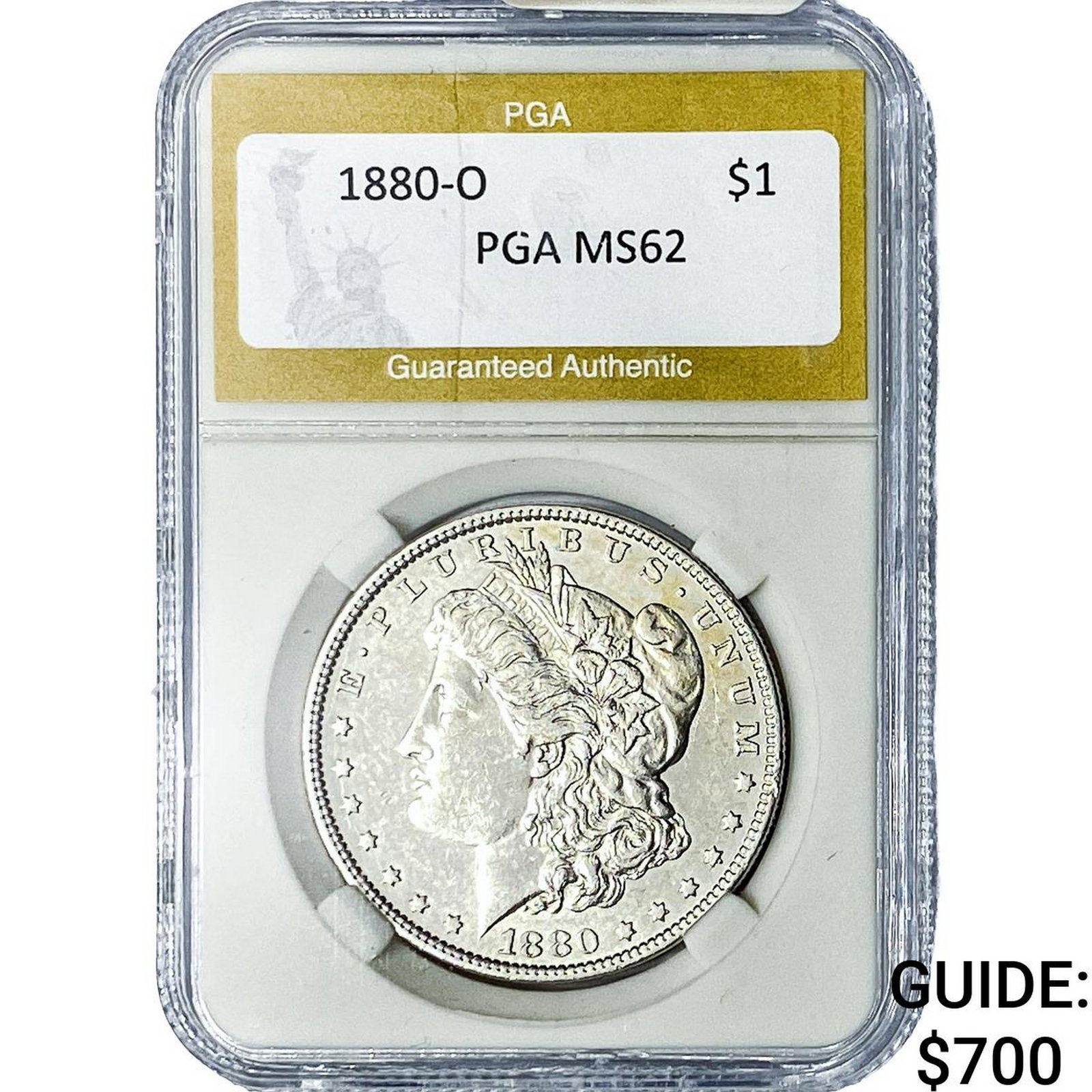 1880-O Morgan Silver Dollar PGA MS62: 1880-O Morgan Silver Dollar PGA MS62