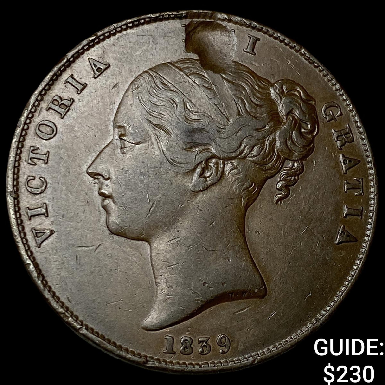 1839 Isle of Man Penny NEARLY UNCIRCULATED (1 of 2)
