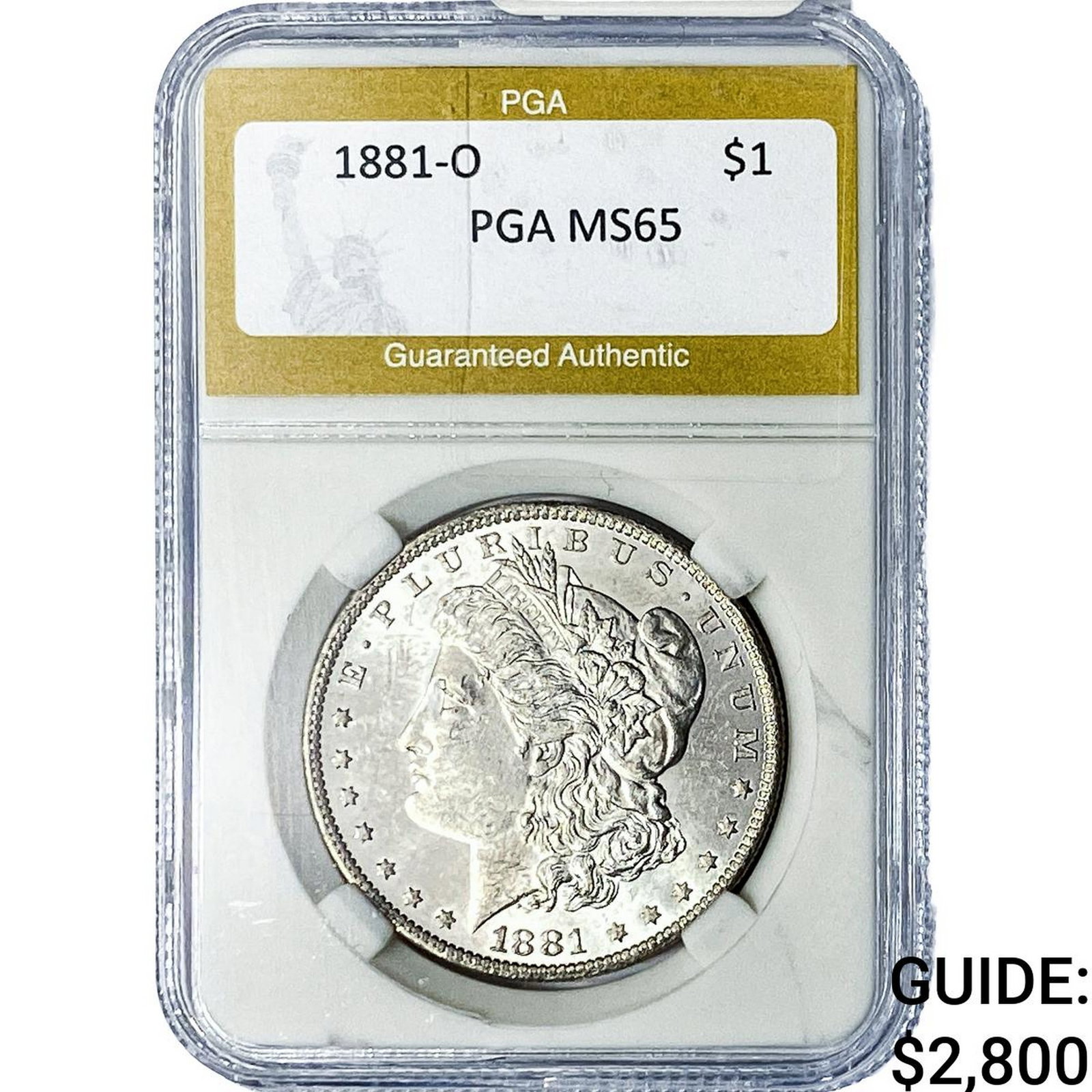 1881-O Morgan Silver Dollar PGA MS65: 1881-O Morgan Silver Dollar PGA MS65