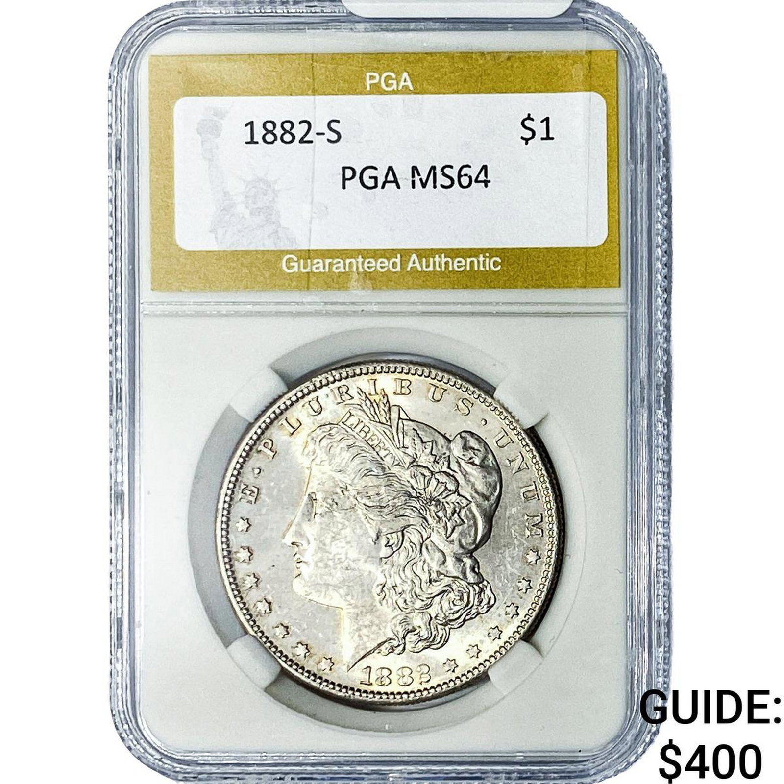 1882-S Morgan Silver Dollar PGA MS64: 1882-S Morgan Silver Dollar PGA MS64