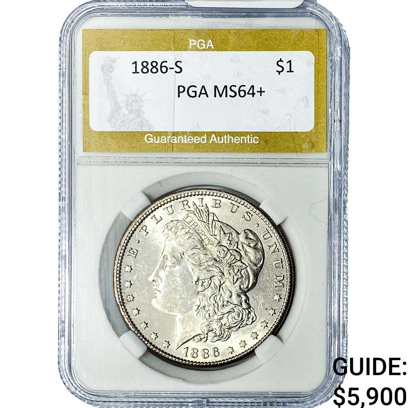 1886-S Morgan Silver Dollar PGA MS64+ (1 of 2)