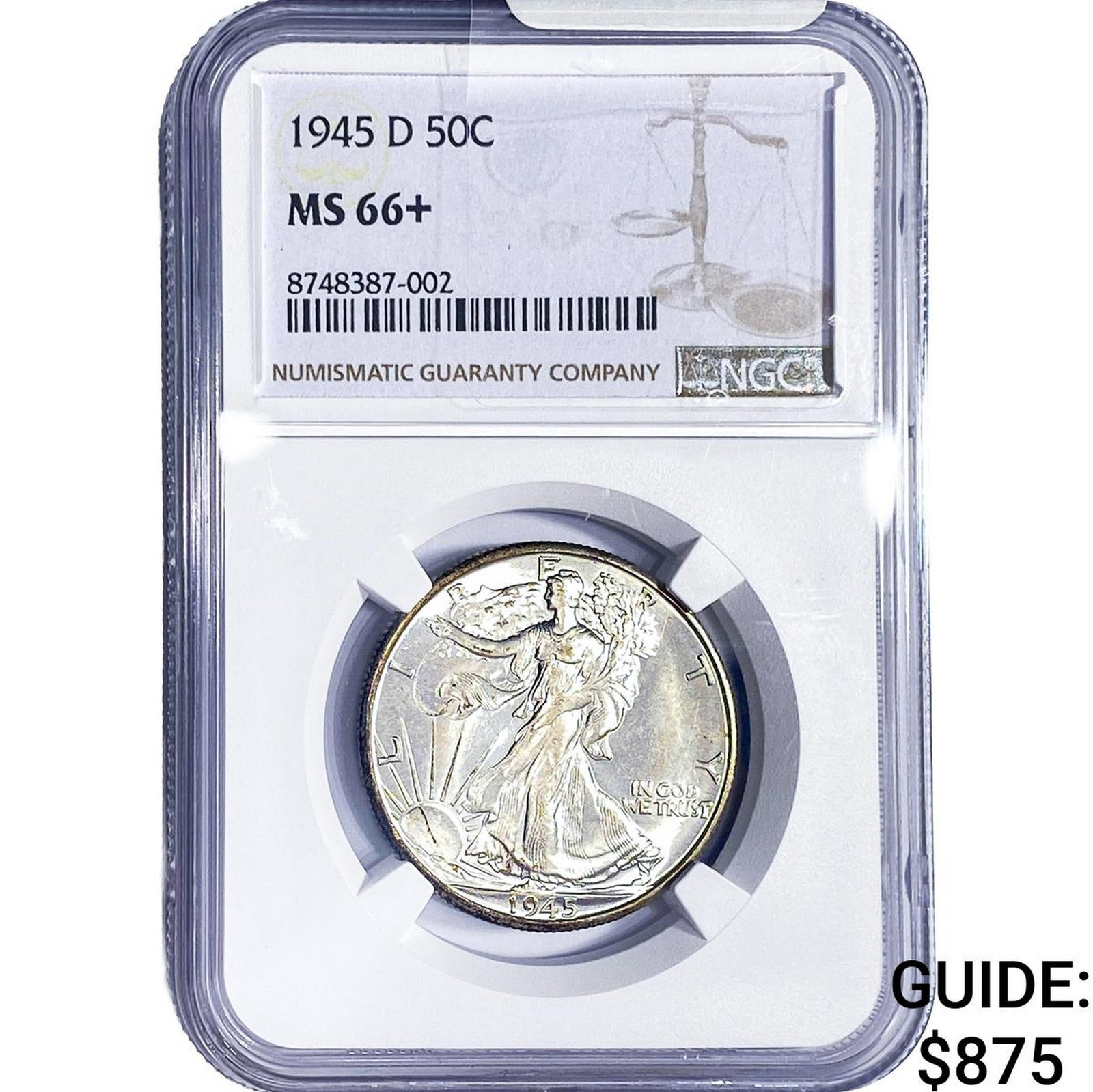 1945-D Walking Liberty Half Dollar NGC MS66+ (1 of 2)