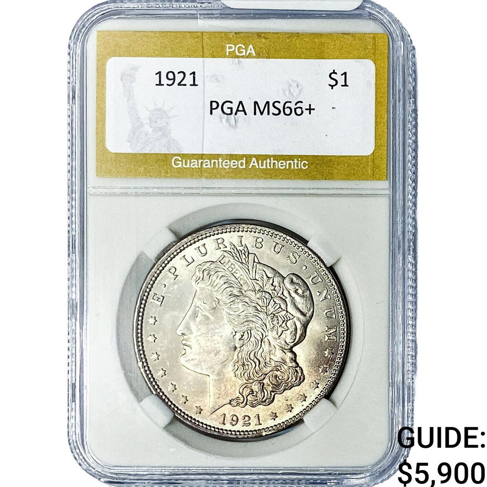 1921 Morgan Silver Dollar PGA MS66+: 1921 Morgan Silver Dollar PGA MS66+