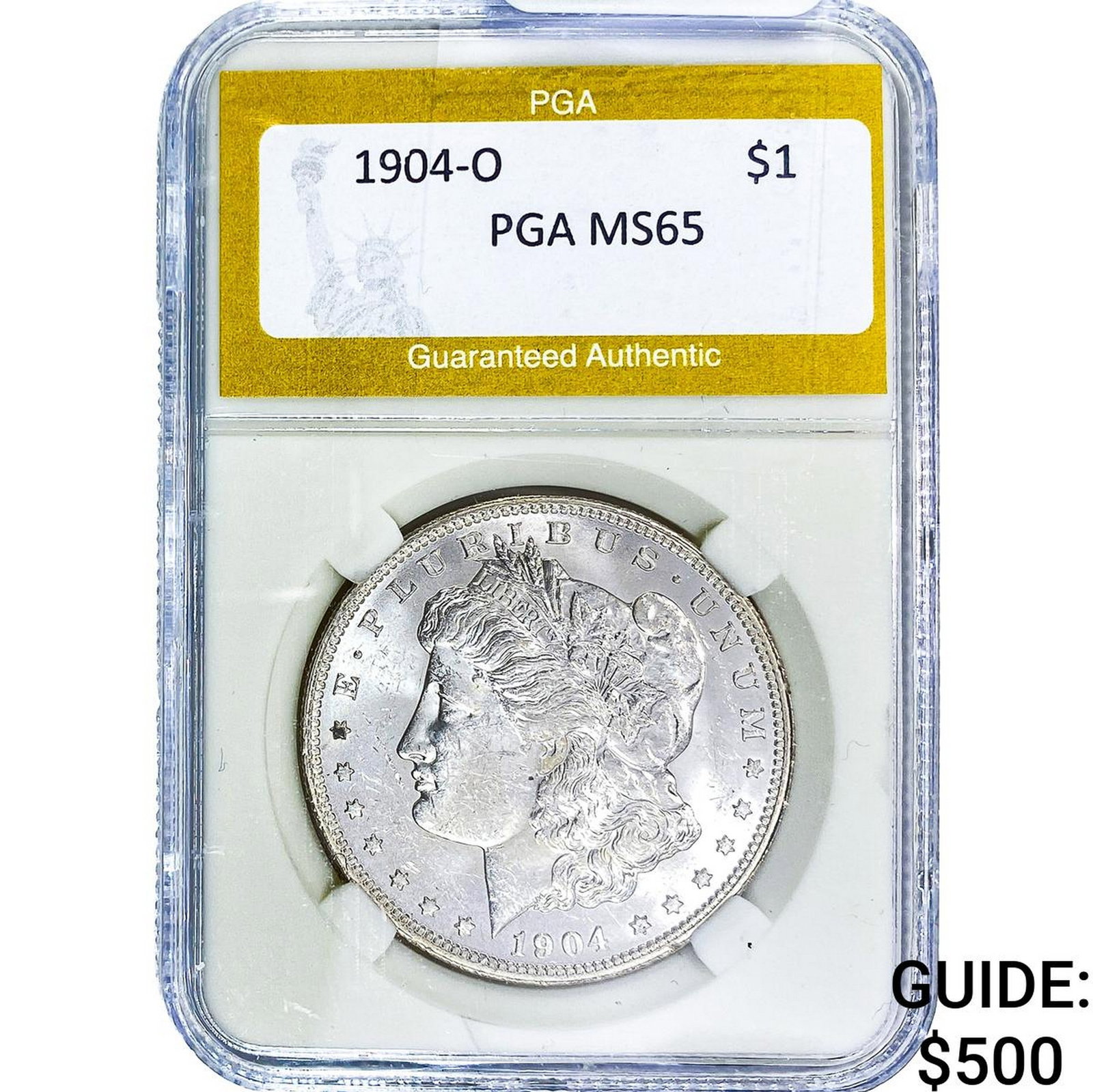 1904-O Morgan Silver Dollar PGA MS65: 1904-O Morgan Silver Dollar PGA MS65