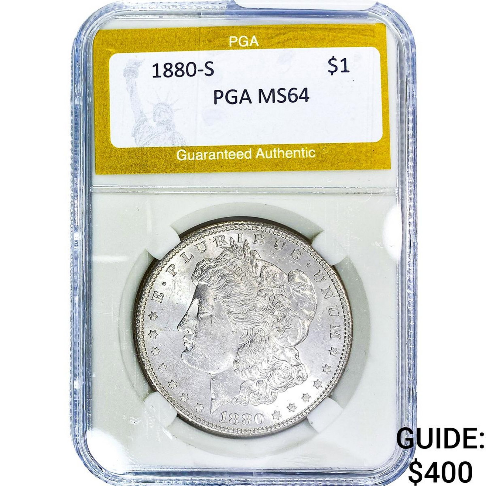 1880-S Morgan Silver Dollar PGA MS64: 1880-S Morgan Silver Dollar PGA MS64