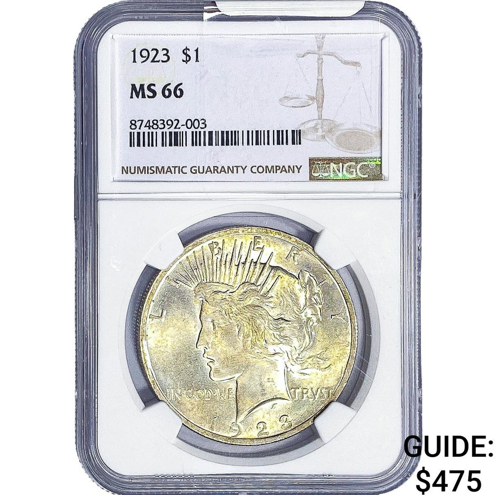 1923 Silver Peace Dollar NGC MS66 (1 of 2)