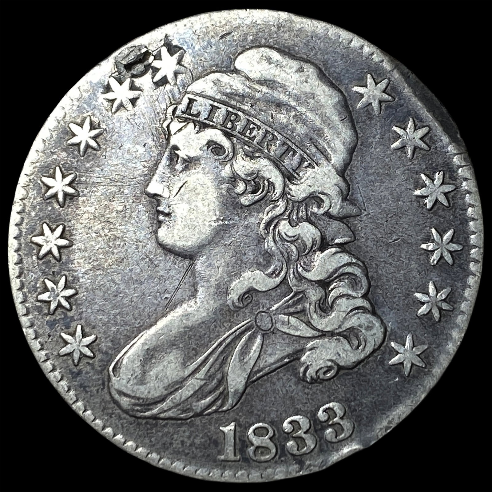 1833 Silver Capped Bust Half Dollar LIGHTLY CIRCULATED (1 of 2)