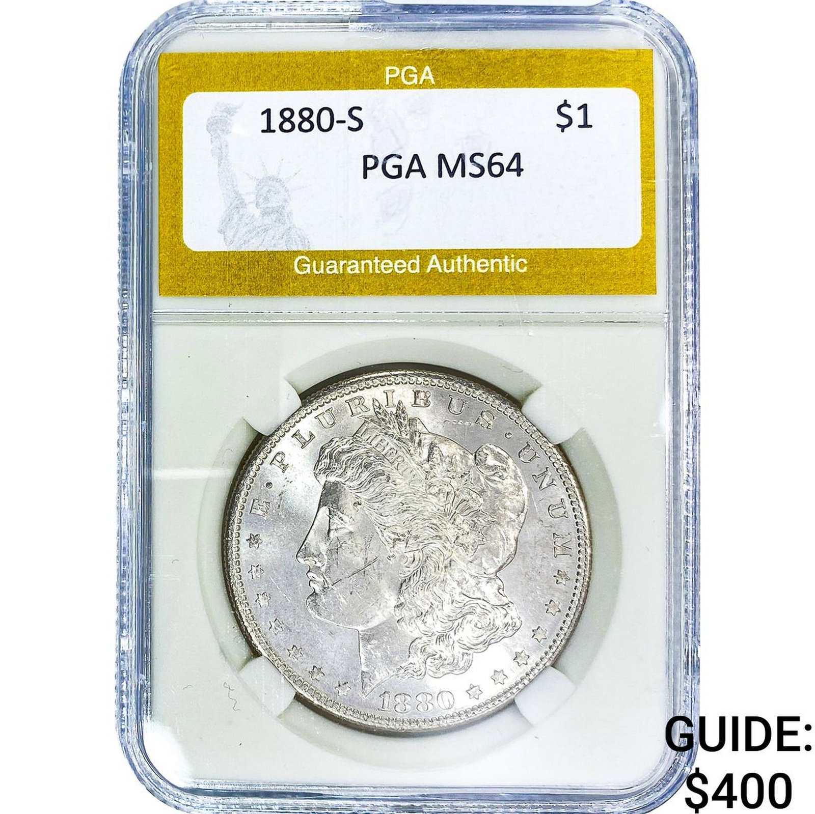 1880-S Morgan Silver Dollar PGA MS64: 1880-S Morgan Silver Dollar PGA MS64