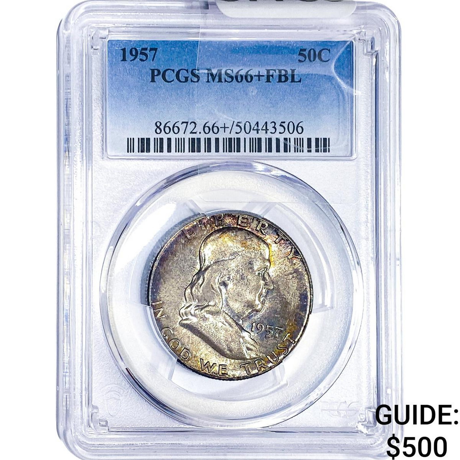 1957 Franklin Half Dollar PCGS MS66+ FBL (1 of 2)