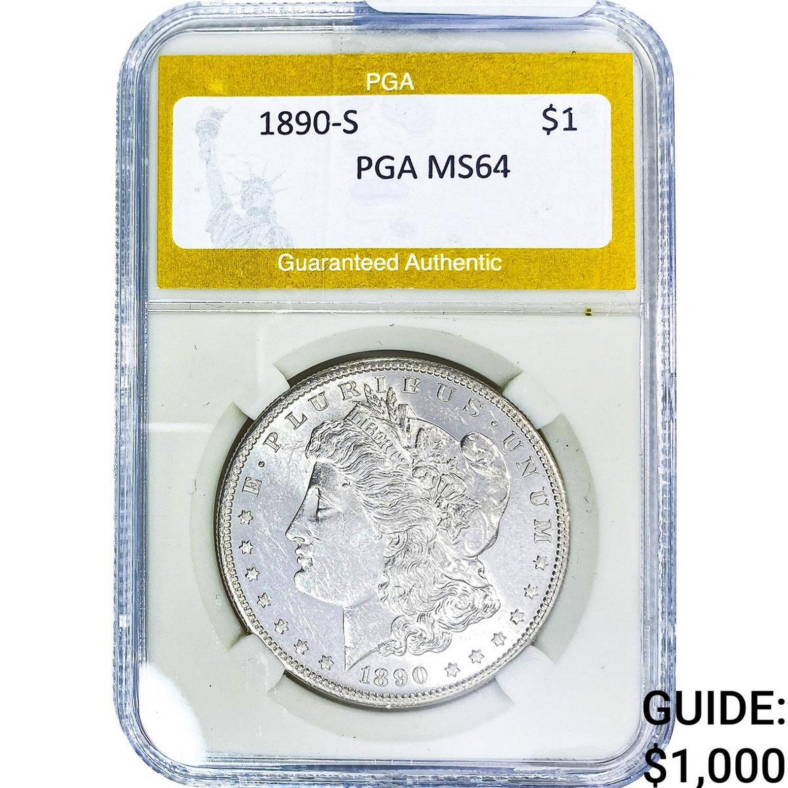 1890-S Morgan Silver Dollar PGA MS64 (1 of 2)