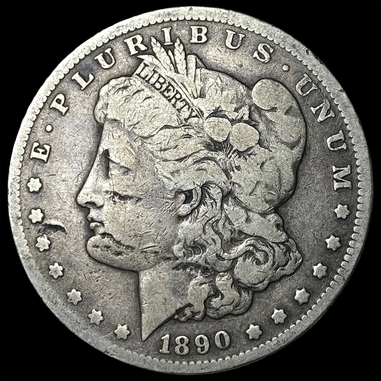 1890-CC Silver Morgan Dollar LIGHTLY CIRCULATED: 1890-CC Silver Morgan Dollar LIGHTLY CIRCULATED
