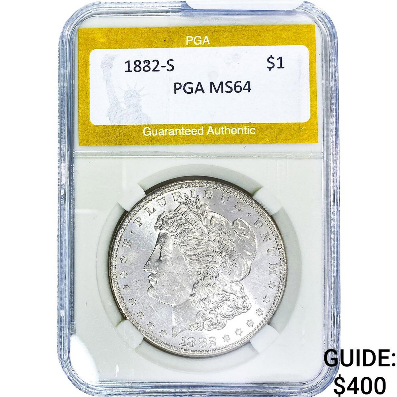 1882-S Morgan Silver Dollar PGA MS64: 1882-S Morgan Silver Dollar PGA MS64