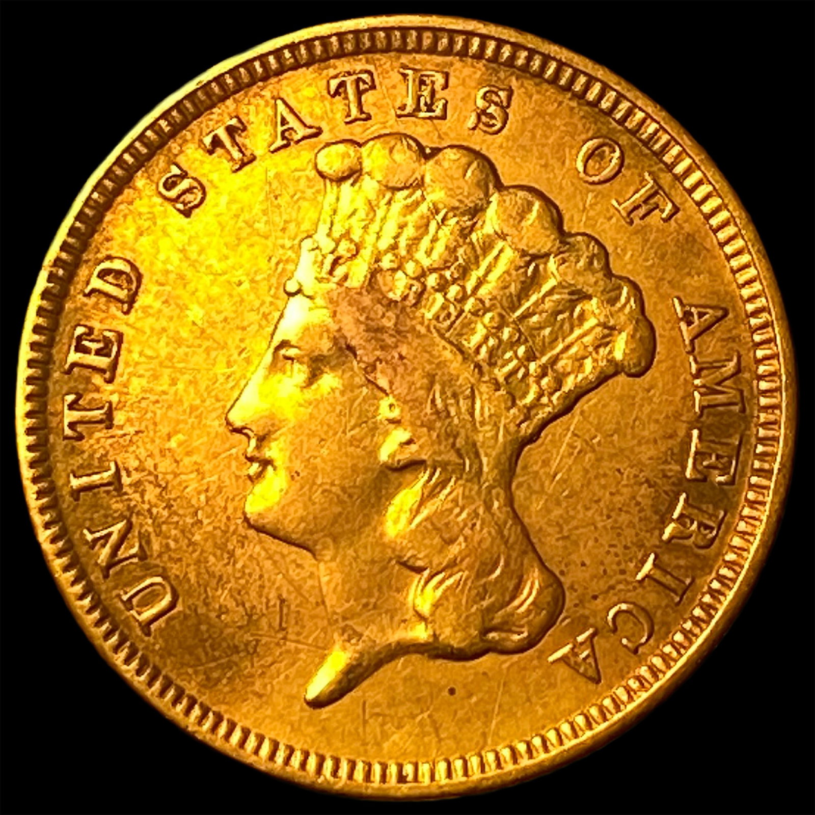 1854 $3 Gold Indian Princess Head HIGH GRADE (1 of 2)