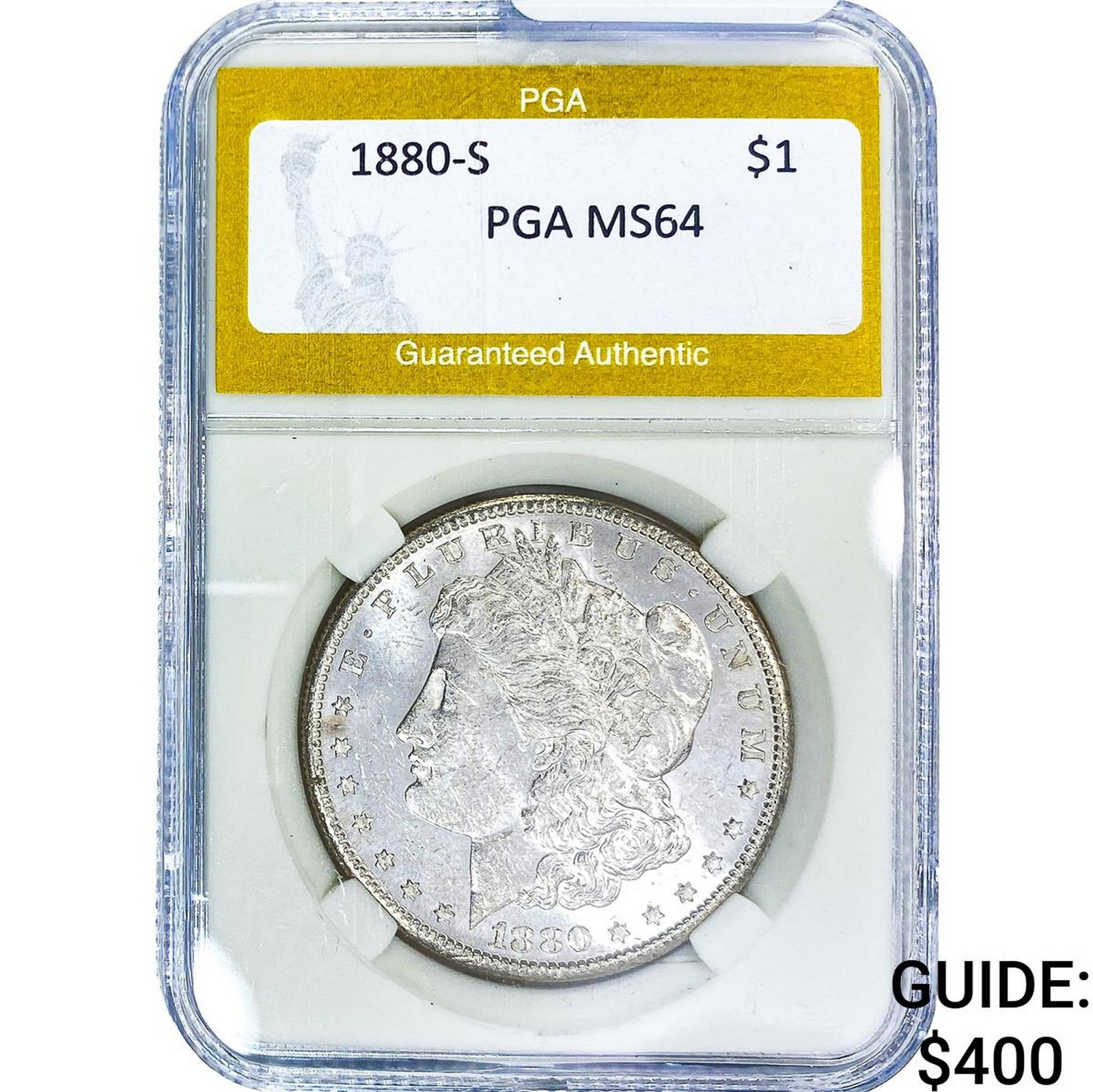 1880-S Morgan Silver Dollar PGA MS64: 1880-S Morgan Silver Dollar PGA MS64