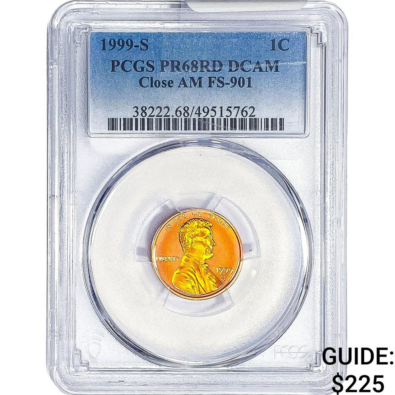 1999-S Lincoln Memorial Cent PCGS PR68 RD DCAM (1 of 2)