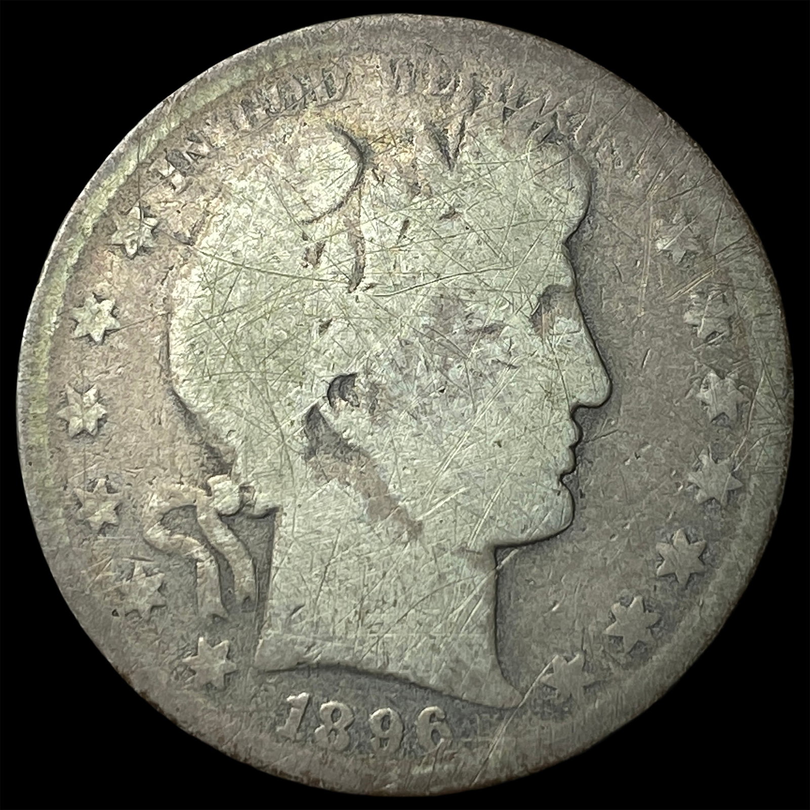 1896-O Silver Barber Half Dollar NICELY CIRCULATED: 1896-O Silver Barber Half Dollar NICELY CIRCULATED