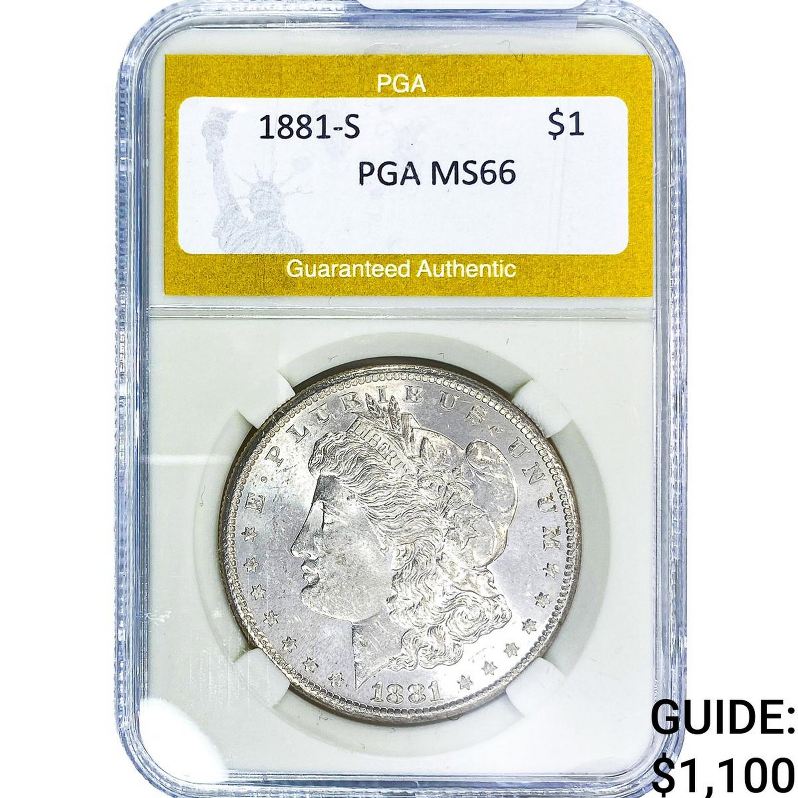 1881-S Morgan Silver Dollar PGA MS66: 1881-S Morgan Silver Dollar PGA MS66