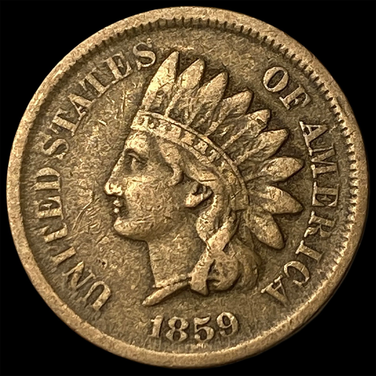 1859 Indian Head Cent NEARLY UNCIRCULATED: 1859 Indian Head Cent NEARLY UNCIRCULATED