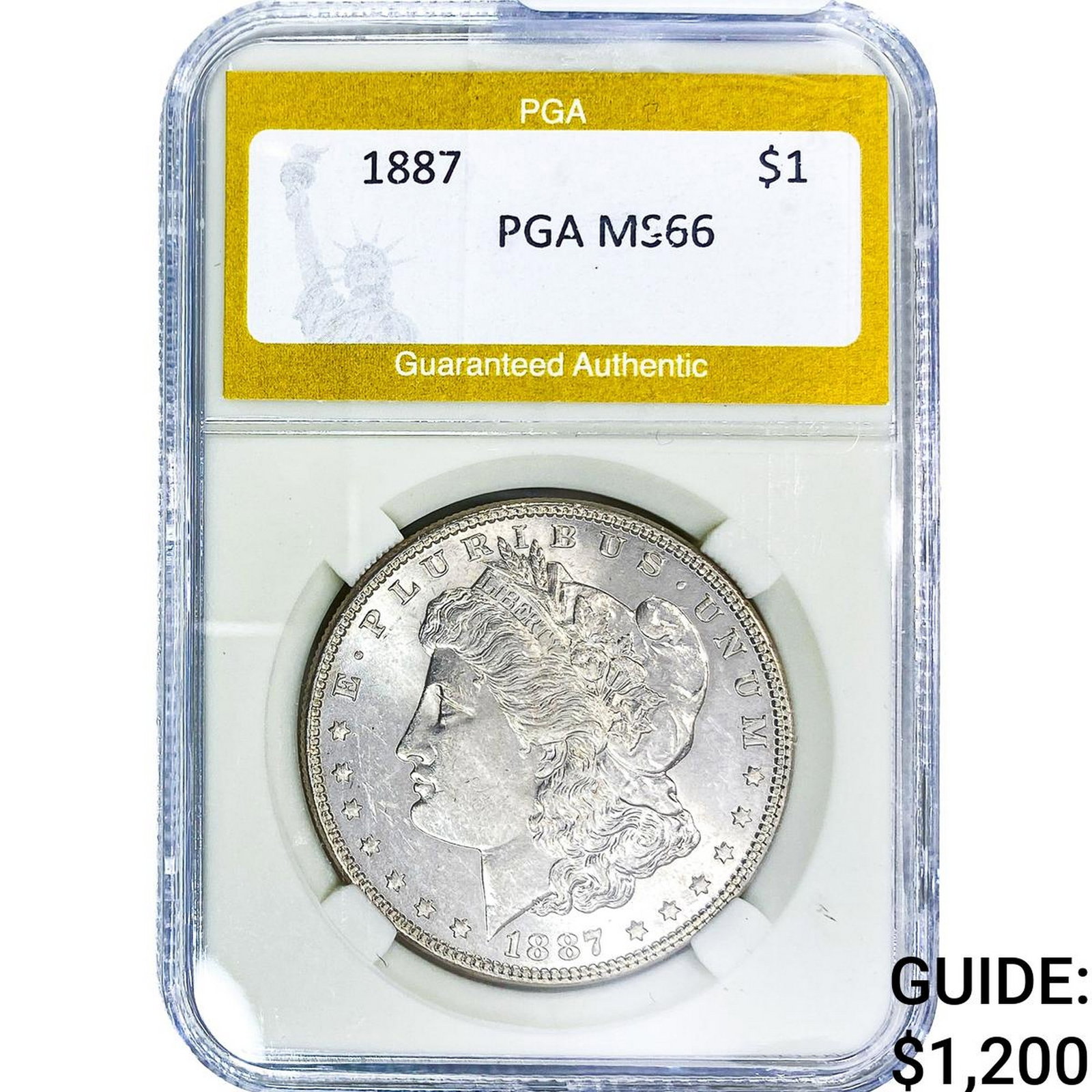1887 Morgan Silver Dollar PGA MS66: 1887 Morgan Silver Dollar PGA MS66