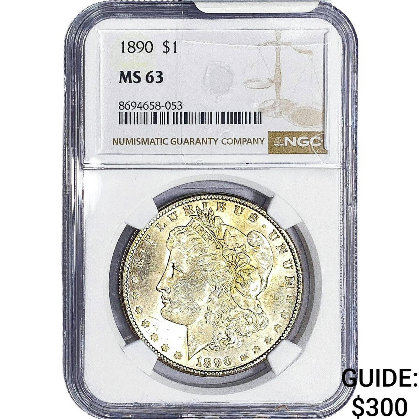 1890 Morgan Silver Dollar NGC MS63: 1890 Morgan Silver Dollar NGC MS63