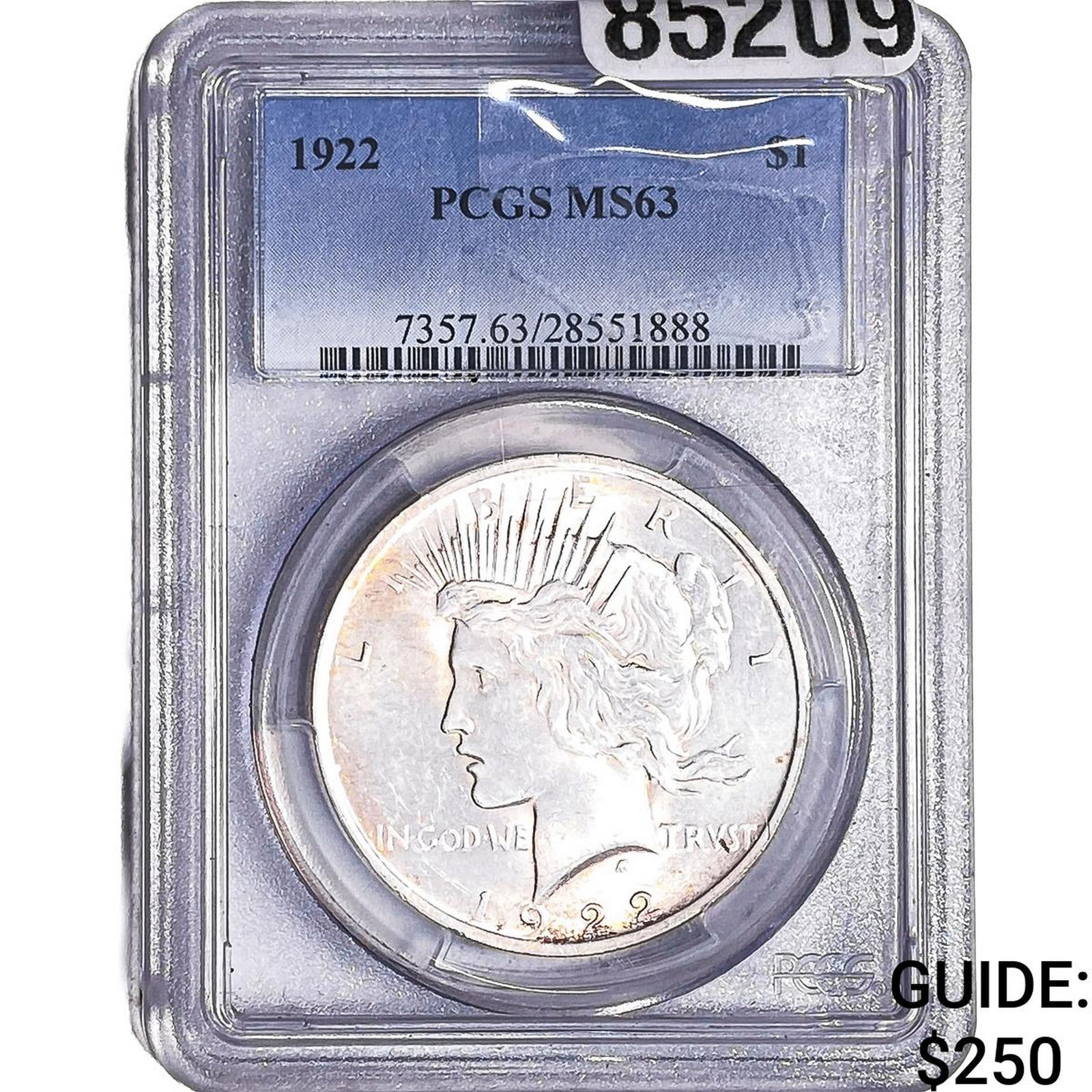 1922 Silver Peace Dollar PCGS MS63 (1 of 2)